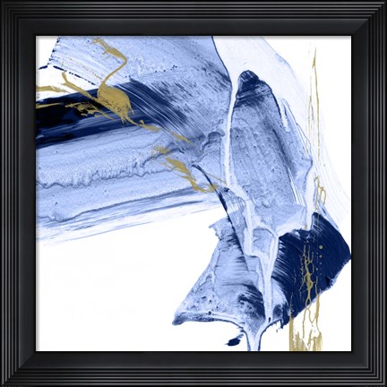 Framed Golden Current I Print