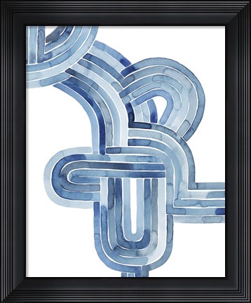 Framed Blue Braid I Print