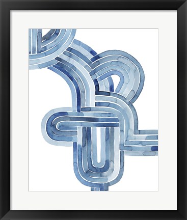 Framed Blue Braid I Print