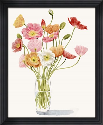 Framed Wiry Poppies I Print