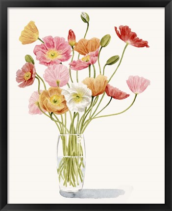 Framed Wiry Poppies I Print