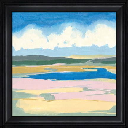 Framed Pastel Rolling Fields I Print
