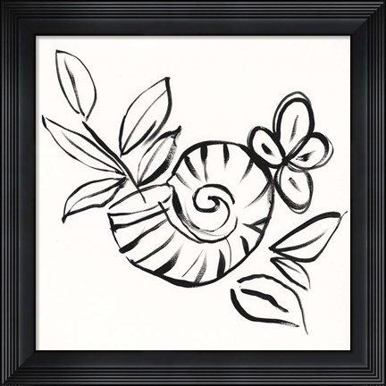 Framed Shell Scrawl I Print