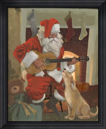 Framed Santa Serenade Print