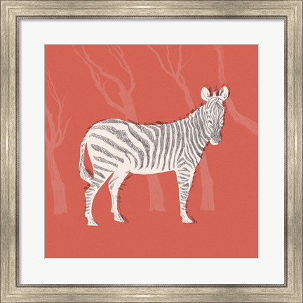 Framed Plains Zebra I Print