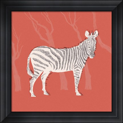 Framed Plains Zebra I Print