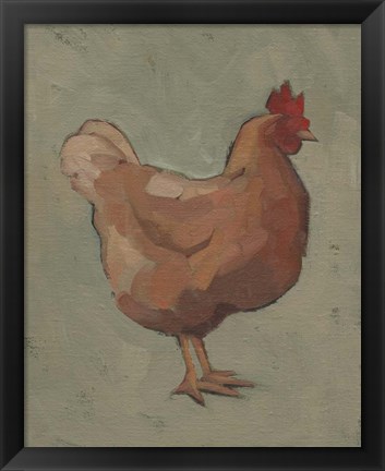 Framed Egg Hen I Print