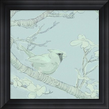 Framed Backyard Bird Sketch I Print