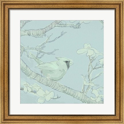 Framed Backyard Bird Sketch I Print