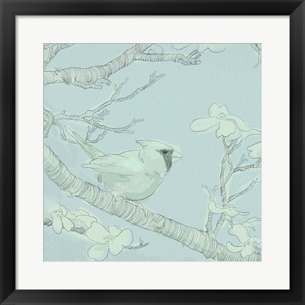 Framed Backyard Bird Sketch I Print