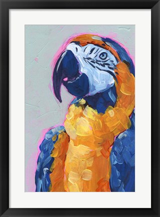 Framed Pop Art Parrot I Print