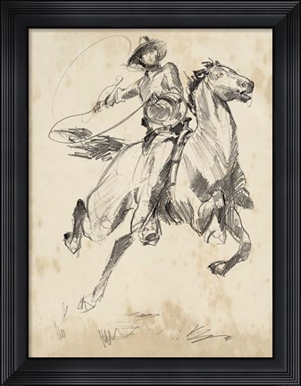 Framed King of the Rodeo I Print