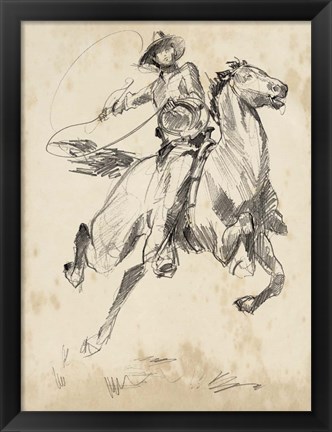 Framed King of the Rodeo I Print