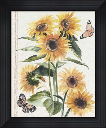 Framed Autumn Sunflowers I Print