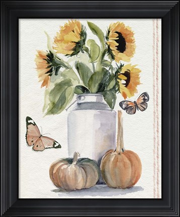 Framed Autumn Sunflowers II Print