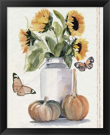 Framed Autumn Sunflowers II Print