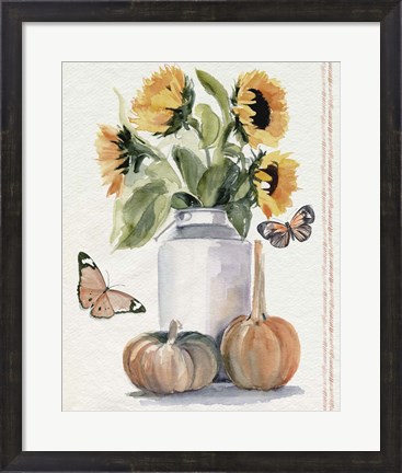 Framed Autumn Sunflowers II Print