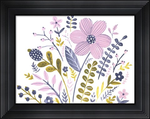 Framed Sweet Folk Florals III Print