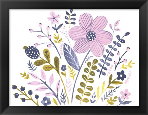 Framed Sweet Folk Florals III Print