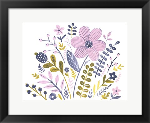 Framed Sweet Folk Florals III Print