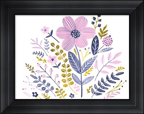 Framed Sweet Folk Florals IV Print