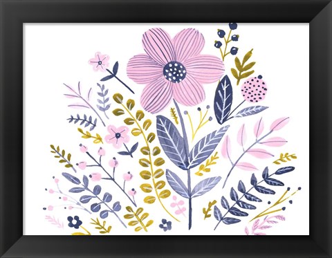 Framed Sweet Folk Florals IV Print