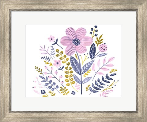 Framed Sweet Folk Florals IV Print