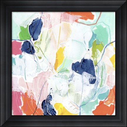 Framed Impasto Kaleidoscope I Print