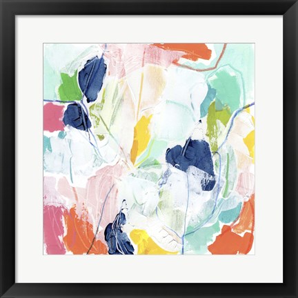 Framed Impasto Kaleidoscope I Print