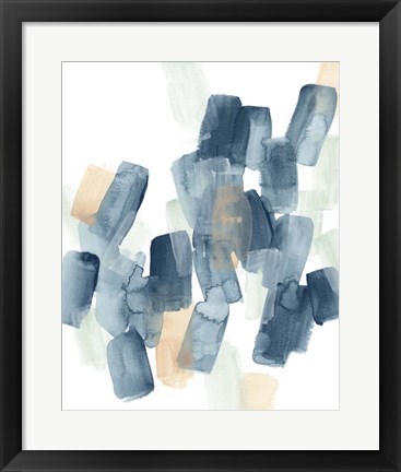 Framed Indigo Facets III Print