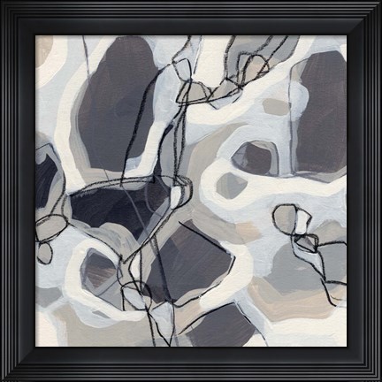 Framed Graphite Swirl I Print