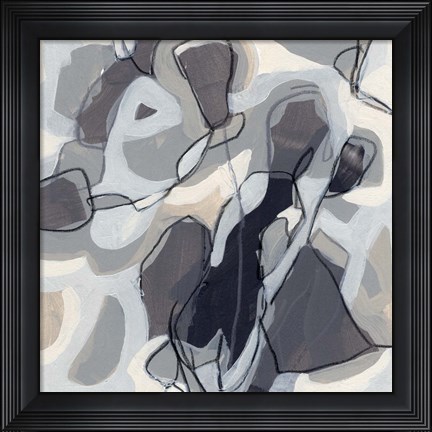 Framed Graphite Swirl IV Print