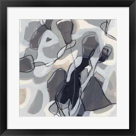 Framed Graphite Swirl IV Print