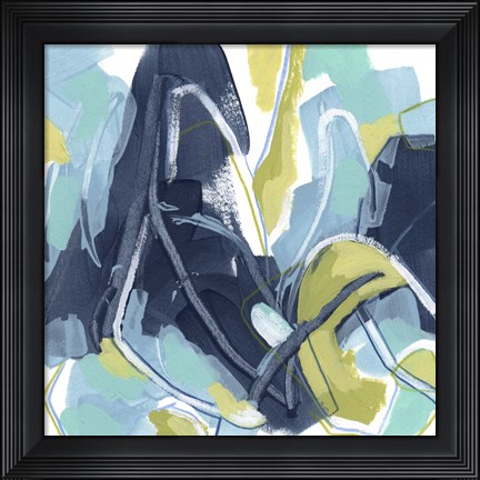 Framed Blue Tangent I Print