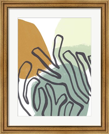 Framed Midcentury Modern Coral I Print