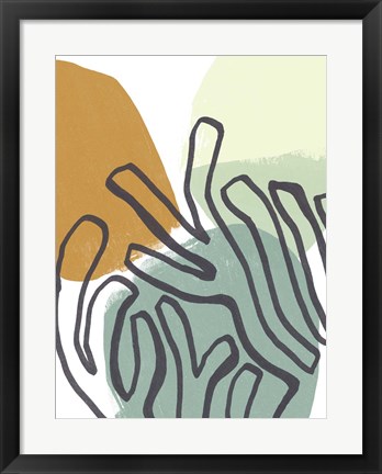 Framed Midcentury Modern Coral I Print