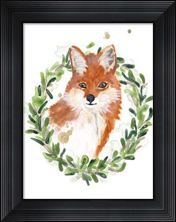Framed Woodland Holiday Fox Print
