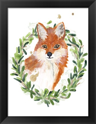 Framed Woodland Holiday Fox Print