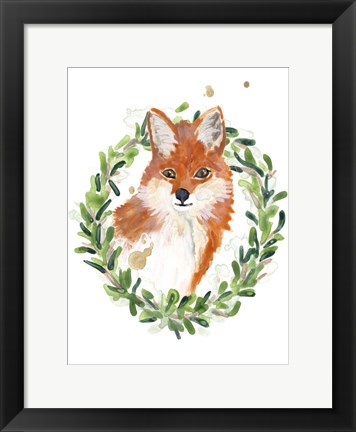 Framed Woodland Holiday Fox Print