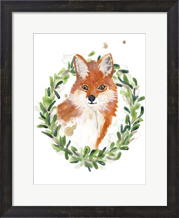 Framed Woodland Holiday Fox Print