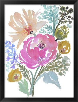 Framed Flower Posy I Print