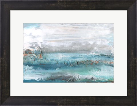 Framed Aqua Sea I Print