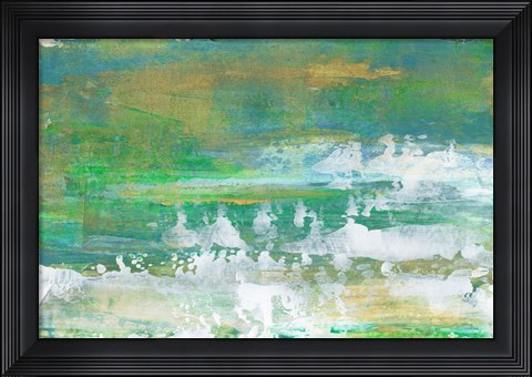 Framed Chartreuse &amp; Aqua I Print