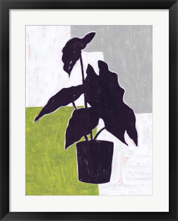 Framed Green Plantling I Print