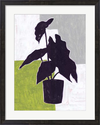 Framed Green Plantling I Print