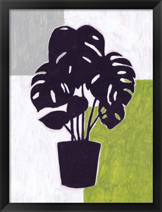 Framed Green Plantling II Print