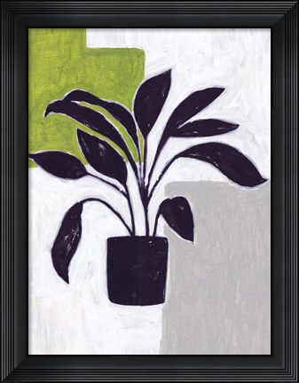Framed Green Plantling III Print