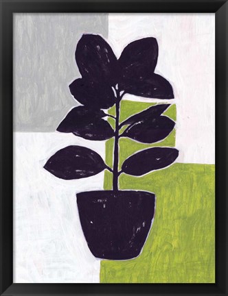 Framed Green Plantling IV Print