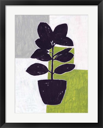 Framed Green Plantling IV Print