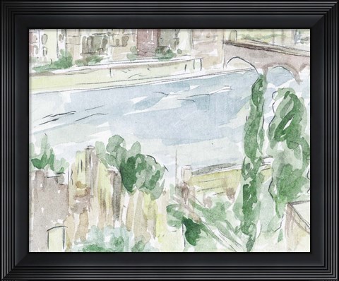 Framed City on the River I Print